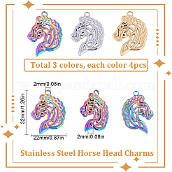 12 шт. подвески из нержавеющей стали 201 двух цветов&nbsp;FIND-SC0005-87