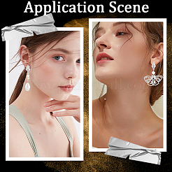 6 пара сережек-гвоздиков в форме листа из латуни с кубическим цирконием&nbsp;KK-CN0003-20P