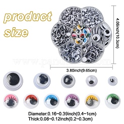 743 шт. Черно-белые пластиковые кнопки для покачивания в виде глаз KY-YW0001-12