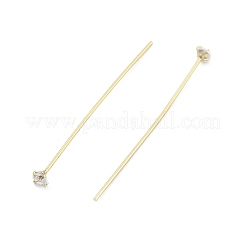 Perni con testa in micro pavé di zirconi cubici trasparenti in ottone&nbsp;LS-KK-M306-09G-02