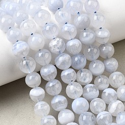 Нити натуральных голубых кружевных агатовых бусин&nbsp;G-F222-29-8mm-1