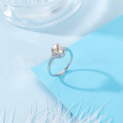 1 Stück verstellbarer Ring mit 925 Zirkonia-Komponenten aus Sterlingsilber&nbsp;STER-BBC0009-16