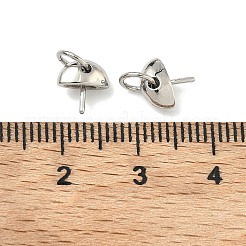 Полукруглые латунные чашеобразные подвески с жемчужными ушками&nbsp;KK-G555-08P