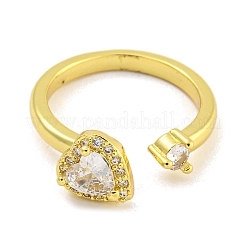 Кольца-манжеты из латуни с микропаве из кубического циркония для женщин&nbsp;RJEW-G330-71G