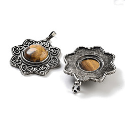 Подвески из натурального тигрового глаза и латуни&nbsp;G-K338-09AS-06