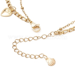 Двухслойные браслеты на ногу из нержавеющей стали 304 с кисточками для женщин&nbsp;AJEW-AN00704-03