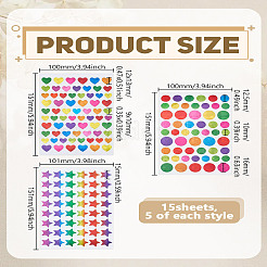 15 лист 3 стилей голографических ПВХ водонепроницаемых самоклеящихся лазерных наклеек&nbsp;DIY-LP0003-80