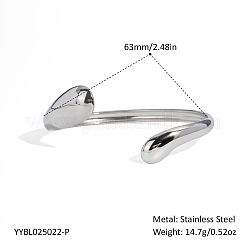 Bracelets manchettes ouverts en acier inoxydable 304 pour femmes&nbsp;OV2068-2