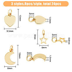 24шт 3 латунные подвески&nbsp;KK-FH0005-04