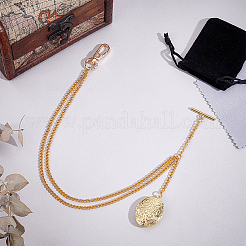 Taschenuhrkette aus Aluminium und Eisenclip&nbsp;HJEW-PH02067