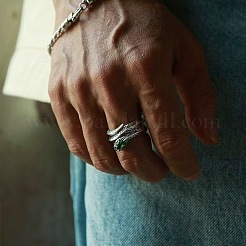 Anillos abiertos tipo brazalete de latón con circonitas cúbicas engastadas&nbsp;WG57096-01