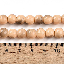Chapelet de perles en verre baking paint&nbsp;DGLA-N013-8mm-07