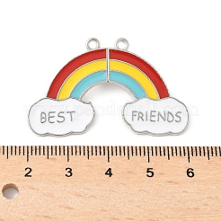 Сплав разноцветные эмалевые разделенные подвески&nbsp;PALLOY-V006-05P