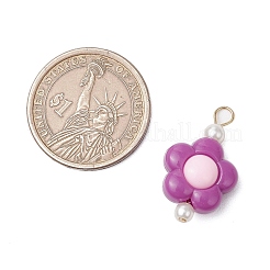 Двухцветные непрозрачные акриловые бусины с подвесками в виде штифтов с плоской головкой из нержавеющей стали 304&nbsp;PALLOY-JF03483-01