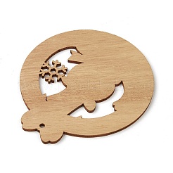 Thème de noël gros pendentifs en bois naturel&nbsp;WOOD-B001-18