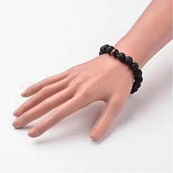 Браслеты-стрейч из натурального камня лавы&nbsp;BJEW-JB02294-03