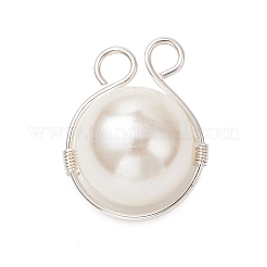 Подвески из медной проволоки с ракушками и жемчугом&nbsp;PALLOY-JF03607-02