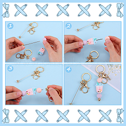 DIY-Set zur Herstellung von Schlüsselanhängern mit Perlen aus Legierungsstäben&nbsp;DIY-SC0024-54KCG