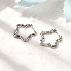 Boucles d'oreilles créoles en acier inoxydable 201&nbsp;EJEW-Z137-02P-05