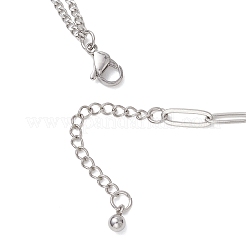 Ожерелье в современном стиле из нержавеющей стали 304: скрепка и витая цепочка.&nbsp;NJEW-JN05853