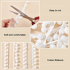 Шарик с помпоном и нейлоновая лента с отделкой&nbsp;OCOR-WH0078-207