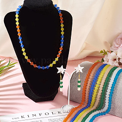 8 нитка 8 цвета прозрачные стеклянные бусины нити&nbsp;GLAA-TA0002-20