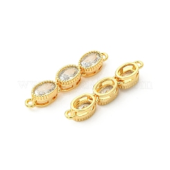Ciondoli connettore a triplo anello ovale in ottone con pavé di zirconi cubici trasparenti Shegrace&nbsp;XGRQ3P620-644G