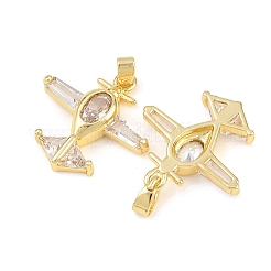 Pendentifs en laiton zircon cubique transparent&nbsp;KK-G549-18A-G