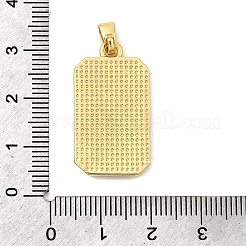 Подвески из латуни с эмалью в форме прямоугольника с узором из шелковой ленты&nbsp;KK-C134-33A