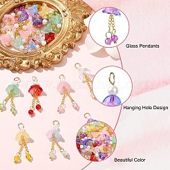 40шт 8 цвета стеклянные подвески&nbsp;PALLOY-CJ00167