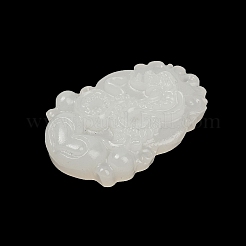 Natürliche weiße Jade geschnitzte Anhänger&nbsp;G-S384-01F