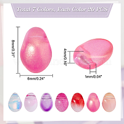 140шт 7 цвета прозрачные стеклянные подвески&nbsp;GLAA-GA0001-66