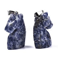 Резные подвески из натурального содалита&nbsp;G-N0327-002F