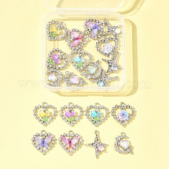 20 шт. 8 стиля стеклянных подвесок из платинового сплава&nbsp;FIND-FS0003-78