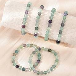 Braccialetti di stirata fluorite naturali&nbsp;BJEW-E373-8mm-10