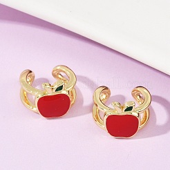 Серьги-манжеты с эмалью из латуни&nbsp;EJEW-Q036-02A-G