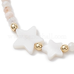 Женские плетеные браслеты из натуральных пресноводных ракушек и стеклянных бусин&nbsp;BJEW-JB13001