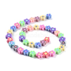 Бусины из полимерной глины с цветочным принтом ручной работы&nbsp;X-CLAY-M003-07H