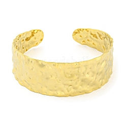 Ионное покрытие (ip) 304 нержавеющая сталь текстурированные открытые браслеты-манжеты для женщин&nbsp;STAS-M001-17G