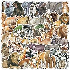 50 Uds. Etiquetas adhesivas de pvc impermeables de animales africanos&nbsp;PW-WG32153-01