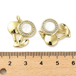 Pendenti in zirconi cubici trasparenti in micro pavè di ottone&nbsp;KK-K365-14B-G