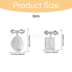 2 pièce 2 styles pendentifs médaillons en laiton broches&nbsp;JEWB-CA00003