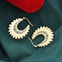 Серьги-гвоздики в форме цветка из нержавеющей стали 304 для женщин&nbsp;EJEW-Q009-03C-G