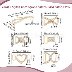24 pièce 12 styles de décoration de lacet de chaussure en strass cristal&nbsp;FIND-GA0005-07