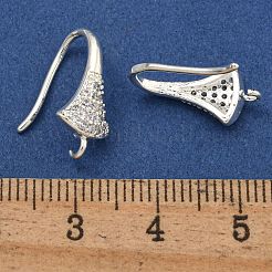 Latón micro pavimenta claro ganchos de aretes de circonio cúbico&nbsp;KK-R149-22S