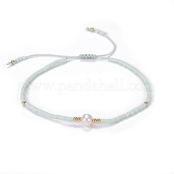 Nylon regolabile bracciali intrecciati cavo di perline&nbsp;X-BJEW-P256-B07