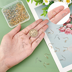 200 шт. 2 цвета латунные крючки для серег&nbsp;KK-CN0001-77