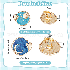 20 шт. 4 стиля пуговицы из цинкового сплава с 1 отверстиями на ножке&nbsp;BUTT-OC0001-63