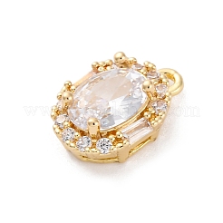 Латунные микропаве прозрачные подвески с фианитом&nbsp;KK-Z084-09G-01