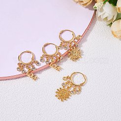 Parola amore orecchini a cerchio in ottone pendenti&nbsp;EJEW-SW00001-03